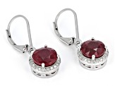 Red Mahaleo® Ruby Rhodium Over Sterling Silver Earrings 5.14ctw