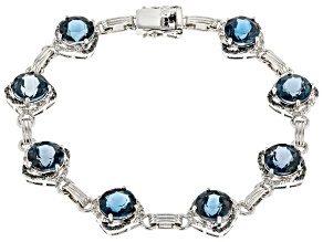 London Blue Topaz Rhodium Over Sterling Silver Bracelet 15.42ctw