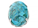 Blue Composite Turquoise Rhodium Over Sterling Silver Ring