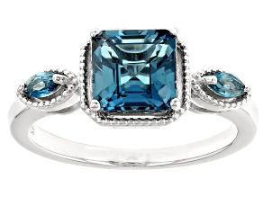 London Blue Topaz Rhodium Over Sterling Silver Ring 1.67ctw