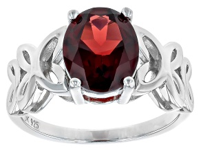 Red Garnet Rhodium Over Sterling Silver Ring 1.96ctw