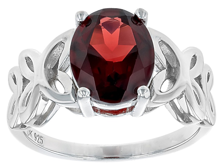 Swallow in Sterling Silver with faceted Red Garnet LY shops E 7952