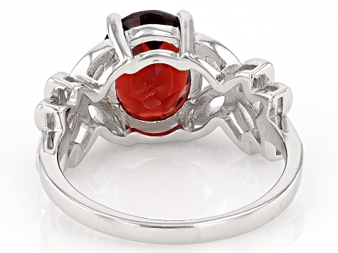 Red Vermelho Garnet™ Rhodium Over Sterling Silver Ring 1.96ctw