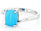 Blue Sleeping Beauty Turquoise Rhodium Over Sterling Silver Ring