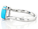 Blue Sleeping Beauty Turquoise Rhodium Over Sterling Silver Ring