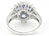 Blue Tanzanite Rhodium Over Sterling Silver Ring 1.84ctw