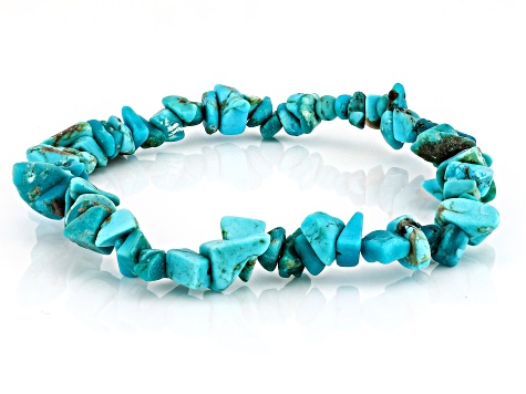 Blue Sleeping Beauty Turquoise Chip Stretch Bracelet