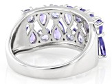 Blue Tanzanite Rhodium Over Sterling Silver Ring 2.50ctw