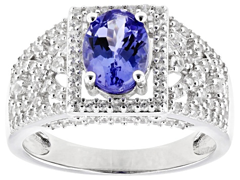 Blue Tanzanite Rhodium Over Sterling Silver Ring 1.71ctw - SHD567 | JTV.com