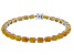 Yellow Jadeite Rhodium Over Sterling Silver Bracelet