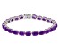 Purple Jadeite Rhodium Over Sterling Silver Bracelet