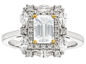 White Zircon Rhodium Over Sterling Silver Ring 1.99ctw