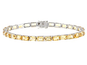Yellow Citrine Rhodium Over Sterling Silver Bracelet 15.99ctw