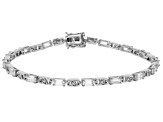 White Zircon Rhodium Over Sterling Silver Bracelet 5.56ctw