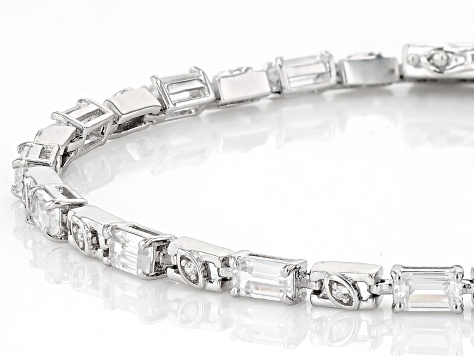 White Zircon Rhodium Over Sterling Silver Bracelet 5.56ctw