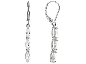 White Zircon Rhodium Over Sterling Silver Earrings 1.86ctw