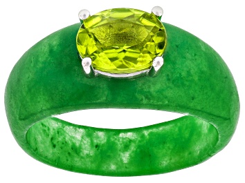 Green Jadeite 18k Yellow Gold Over Sterling Silver Pendant With Chain