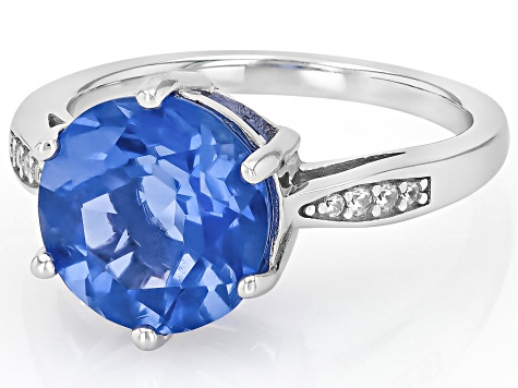 Color Change Fluorite Rhodium Over Sterling Silver Ring 4.30ctw