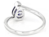 Blue Iolite Rhodium Over Sterling Silver Ring 0.70ctw