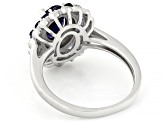 Blue Iolite Rhodium Over Sterling Silver Ring 1.45ctw