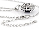 Blue Iolite Rhodium Over Sterling Silver Pendant with Chain 1.45ctw