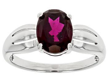 Picture of Raspberry Rhodolite Rhodium Over Sterling Silver Ring 2.13ct