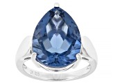 Blue Color Change Fluorite Rhodium Over Sterling Silver Ring 8.50ct