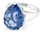 Blue Color Change Fluorite Rhodium Over Sterling Silver Ring 8.50ct