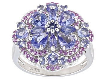 Picture of Blue Tanzanite Rhodium Over Sterling Silver Ring 2.97ctw