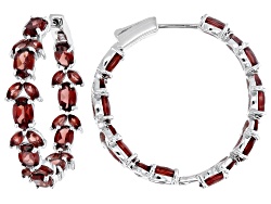 thumbnail image 2 of Genuine Garnet Ring In .925 Sterling Silver With Rhodium Plating 5 Stone Red Ring Natural Round Shaped Garnets 3 75 Carat January Birthstone Ring Jewelry Gift 2 of 13