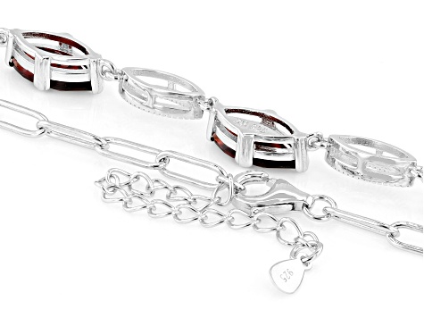 Red Garnet Rhodium Over Sterling Silver Necklace 13.09ctw
