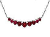 Red Lab Created Ruby Rhodium Over Sterling Silver Necklace 7.67ctw