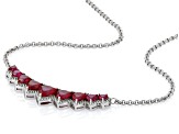 Red Lab Created Ruby Rhodium Over Sterling Silver Necklace 7.67ctw