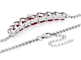 Red Lab Created Ruby Rhodium Over Sterling Silver Necklace 7.67ctw