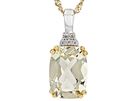 Candlelight Labradorite Rhodium and 18K Gold Over Sterling Silver