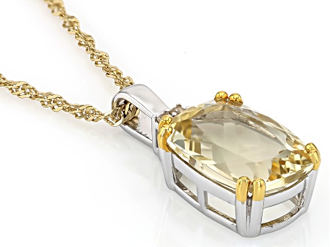 Candlelight Labradorite Rhodium and 18K Gold Over Sterling Silver