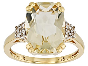 Candlelight Labradorite 18k Yellow Gold Over Sterling Silver Ring 5.63ctw