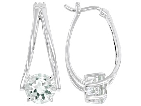 Green Prasiolite Rhodium Over Sterling Silver Earrings 3.15ctw