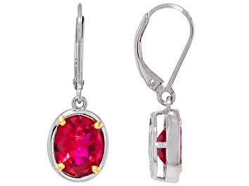 Multi-Gemstone Simulants Rhodium Over Sterling Silver Earrings 3.38ctw