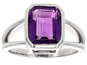 Lavender Amethyst Rhodium Over Sterling Silver Ring 1.96ctw