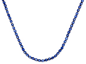 Blue Kyanite Rhodium Over Sterling Silver Necklace 35.50ctw