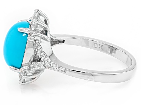 Sleeping Beauty Turquoise with Prazana® Lab Grown Diamonds Rhodium
