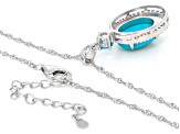 Sleeping Beauty Turquoise Rhodium Over Sterling Silver Pendant with Chain 0.90ctw