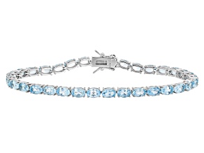Sky Blue Topaz Rhodium Over Sterling Silver Bracelet 14.42ctw