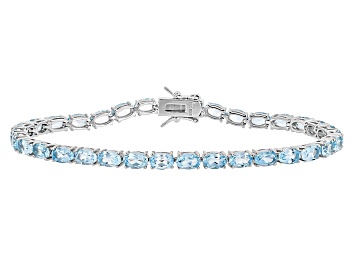 Picture of Sky Blue Topaz Rhodium Over Sterling Silver Bracelet 14.42ctw