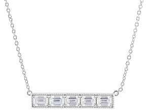 Strontium Titanate Rhodium Over Sterling Silver Necklace 3.61ctw