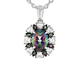 Mystic Fire(R) Topaz Rhodium Over Silver Pendant With Chain 3.54ctw