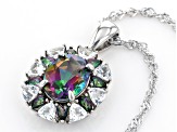 Mystic Fire(R) Topaz Rhodium Over Silver Pendant With Chain 3.54ctw