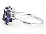 Purple Iolite Rhodium Over Sterling Silver Ring 1.77ctw