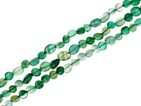 Green onyx 3-row Sterling Silver bracelet